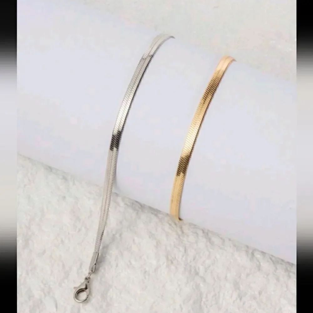 Silver & Gold Herringbone Bracelets